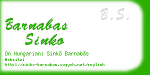 barnabas sinko business card