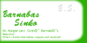 barnabas sinko business card